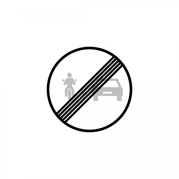 C20E - Fim da proibição de ultrapassar para motociclos e ciclomotores - Sinais de Proibição