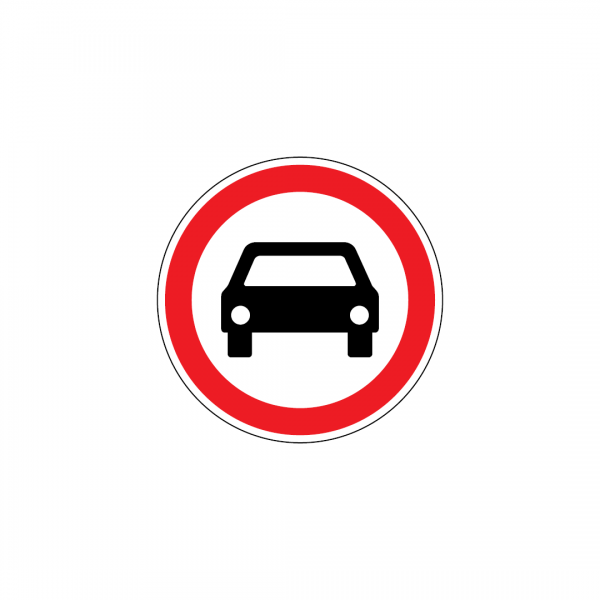 C3A - Trânsito proibido a automóveis e motociclos com carro - Sinais de Proibição
