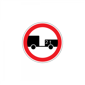 C3O - Trânsito proibido a veículos com reboque de dois ou mais eixos - Sinais de Proibição