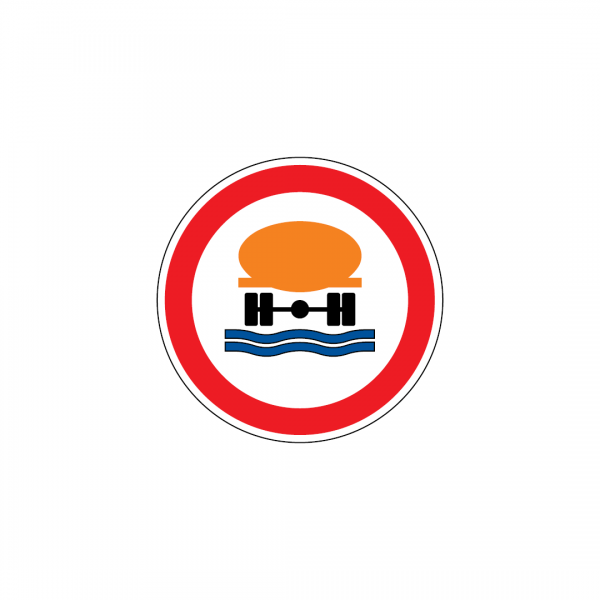 C3R - Trânsito proibido a veículos transportando produtos susceptíveis de poluirem as águas - Sinais de Proibição