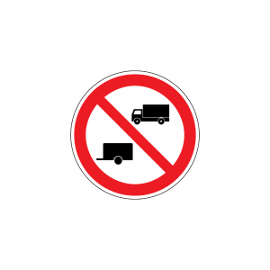 C4B - Trânsito proibido a automóveis de mercadorias e veículos a motor com reboque - Sinais de Proibição