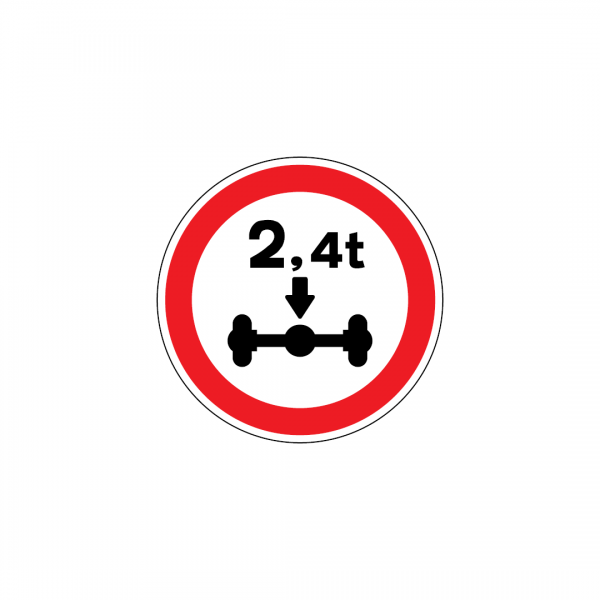 C5 - Trânsito proibido a veículos de peso por eixo superior a … t - Sinais de Proibição