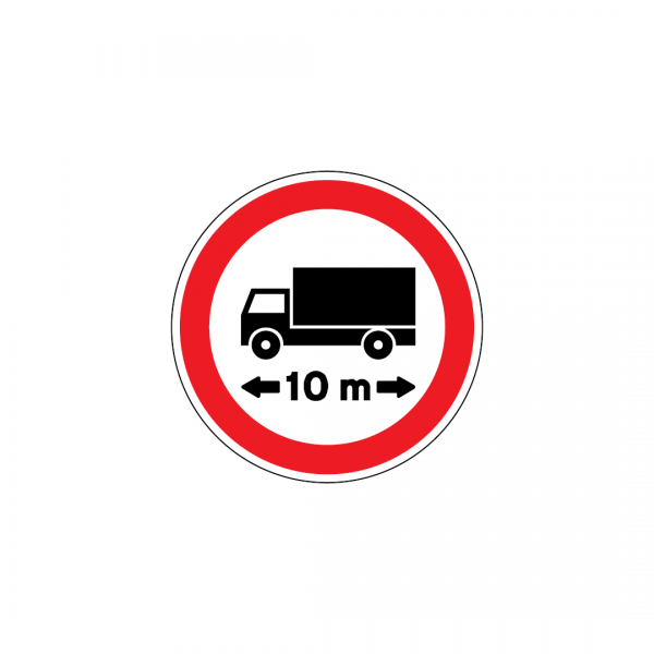 C7 - Trânsito proibido a veículos ou conjunto de veículos de comprimento superior a … m - Sinais de Proibição