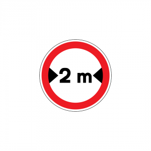 C8 - Trânsito proibido a veículos de largura superior a … m - Sinais de Proibição