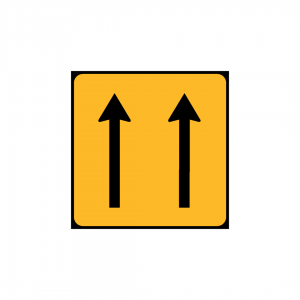 TC2/ST1b – Painel indicativo da circulação 2 vias na direção da circulação - TC | Painéis Temporários de Circulação